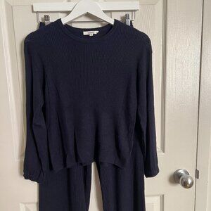 Splendid Women's Navy Blue Ribbed Lounge Set Size XS (US)